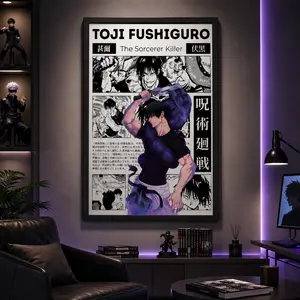 Toji Fushiguro Jujutsu Kaisen Anime Poster, JJK Manga Wall Artwork Prints, Home Decor GiftCanvas Poster Wall Decor, Room Decorations, Funky Home Decor,anime wall art,bedroom canvas poster