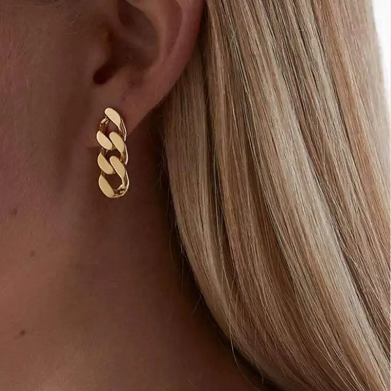 Cubana Link Gold Earrings