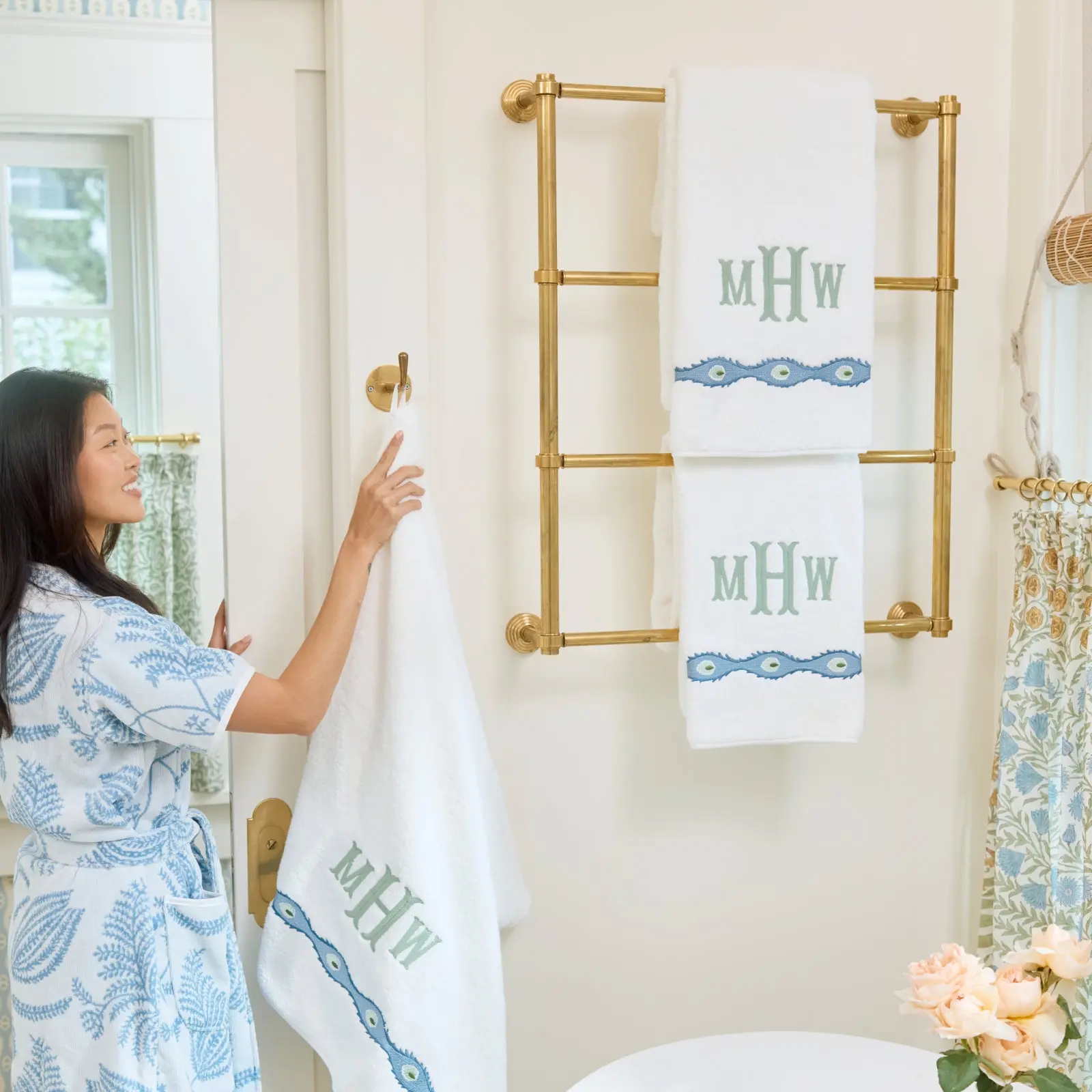 Lee Jofa x Weezie Embroidered Bath Towel