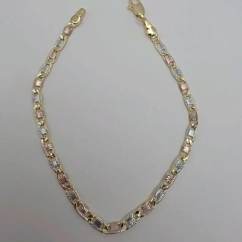 18k Yellow Gold Over Sterling Silver Stampato Link Xoxo Bracelet