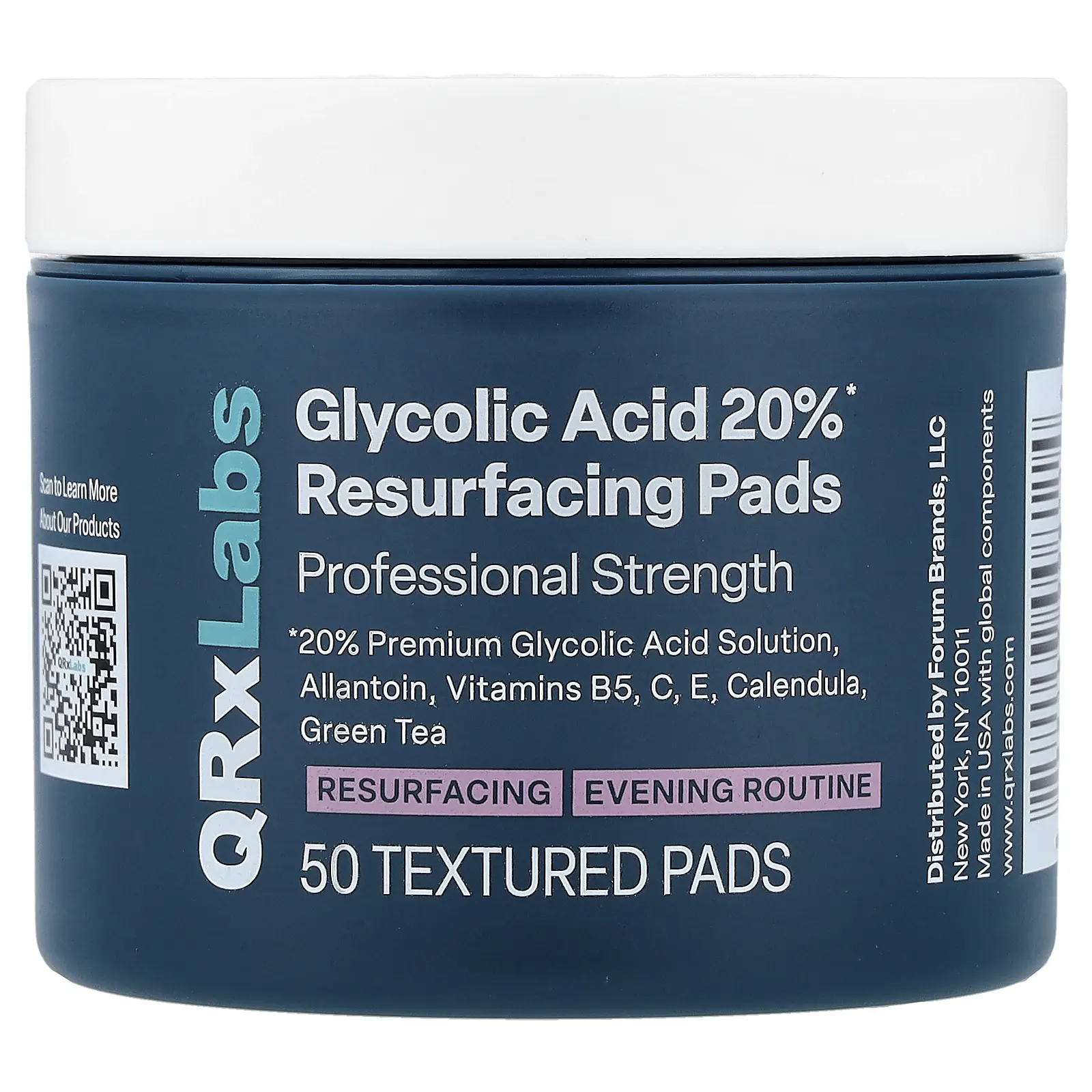 QRxLabs Glycolic Acid 20% Resurfacing Pads, 50 Textured Pads QRxLabs Glycolic Acid 20% Resurfacing Pads, 50 Textured Pads