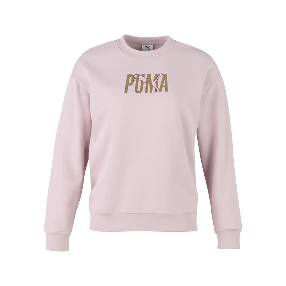 PUMA Womens Essentials Shine Crew Neck Sweatshirt Casual - Pink