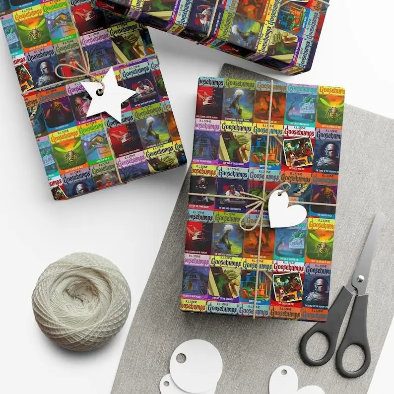 Goosebumps Wrapping Paper, Unique Wrapping Paper, Nostalgic Gift, 90s Gift, Retro Wrapping Paper, Spooky Gift, Book Lover, Horror Gift