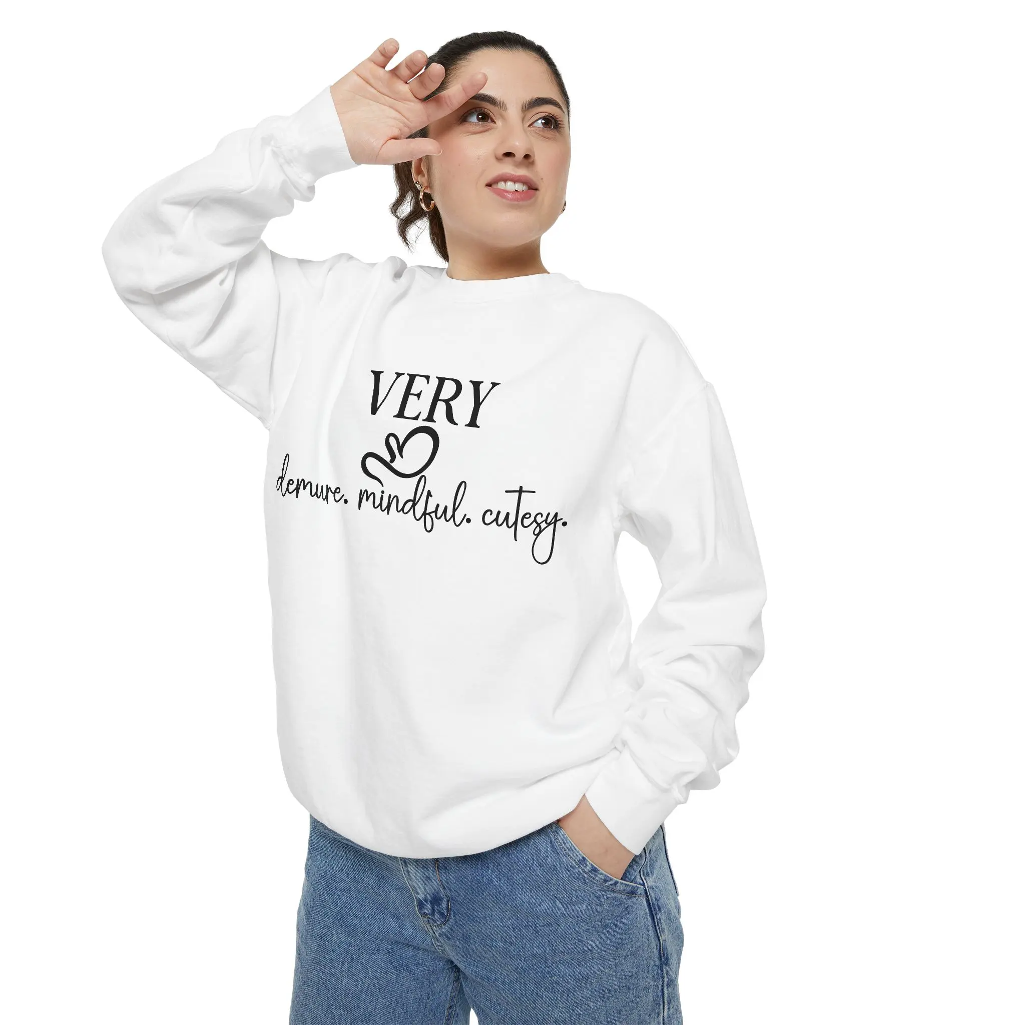 Very Demure Unisex Garment-Dyed Sweatshirt
