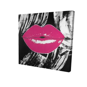 212 MAIN Pink Glossy Lips Art Print - 24x24 in Decorative Wall Photo, Artistic Romantic Beauty Room Decoration, Home Supplies Poster & Print