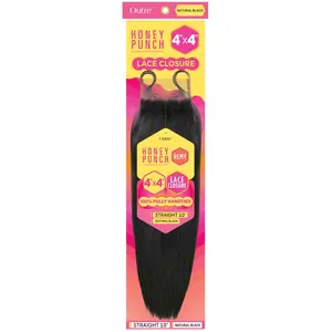 Outre Honey Punch 100% Unprocessed Remy Human Hair 4x4" Lace Closure - STRAIGHT 10/12/14"