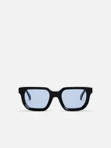 ARDMORE Black Acetate Blue Lens Sunglasses by ALAN HAMMOND