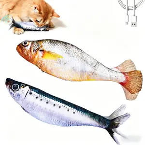 Realistic Floppy Fish Cat Toy  for Cats Interactive Cat Toys for All Breeds Tap-Activated 3 Flapping Mode 7.1 Inches,Rechargeable Sardine/Saury/Yellow Croaker