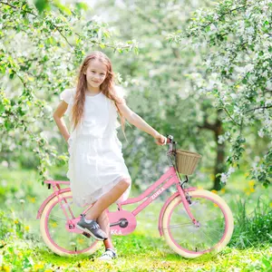 The Perfect First Big Kid Bike! 20" Girls Bike with Basket – Ages 7-10, Step-Through Frame, Easy-Stop Brakes(Multiple Colors)
