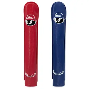 Golf Alignment Stick Cover, Golf Accessories, PU Leather Material, Simple Design, Durable & Stylish, Perfect for Swing Training, Multiple Color Options Available
