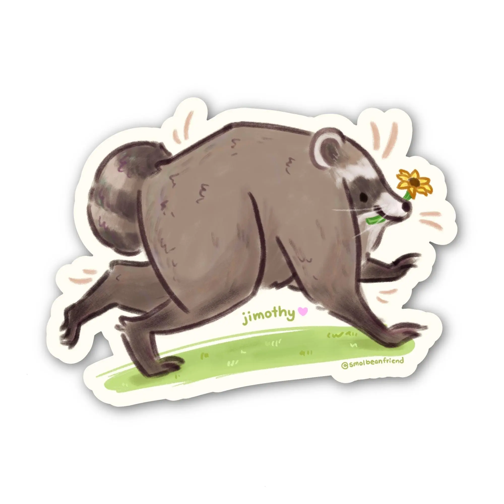 Jimothy the Raccoon Vinyl Waterproof Sticker