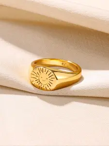 Vintage Sun Design Metal Ring, Gifts for Girlfriend, Casual All-match Jewelry for Teens Gift, Simple Classic Fashion Accessories for Daily Wear, Rings for Women