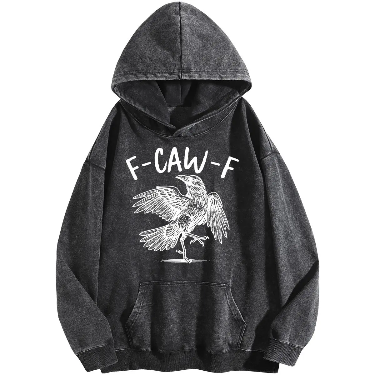 Women's Vintage Acid Wash Graphic Hoodie, Comfortable Oversized Polyester Sweatshirt with Long Sleeves for Sports & Streetwear, Fabric, Loose