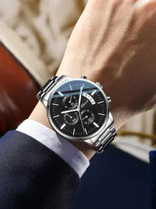 Fashionable Men's Face Multifunctional Calendar Quartz Watch, Timer and Calendar Quartz Watch, Perfect Gift Idea