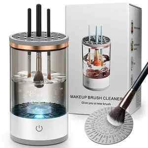 Electric Makeup Brush Cleaner Machine with Cleaning Pad, Desktop Storage Box, Makeup Cosmetic Storage, All Makeup Brushes Clean Tool, Christmas Halloween Gift, Makeup Brushes Organizer, Makeup Brush Holder