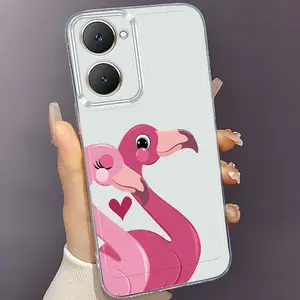 Flamingo Phone Case High-Transparency Soft Shell Anti-Drop Sweet Style for iPhone 17 Pro Max, Birthday/gift