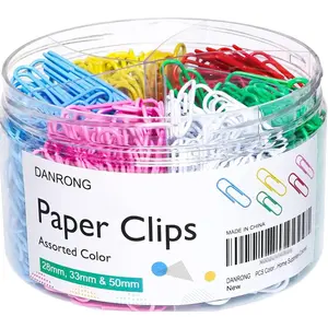 520 PCS Colored Paper Clips Assorted Sizes, Small Medium and Large (1.1", 1.3" & 2"), Colorful Paperclips for Office, School, Home Supplies