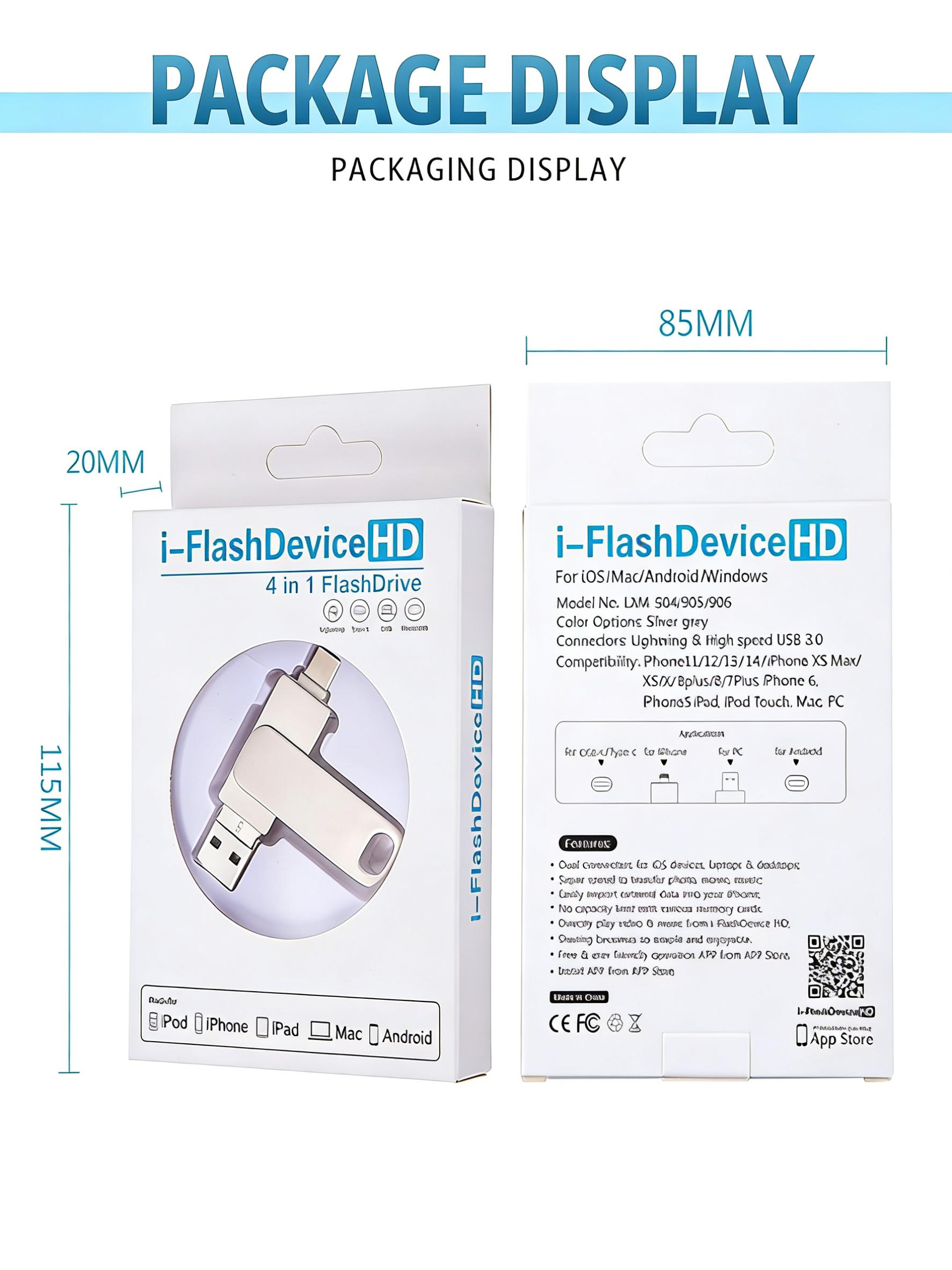4-Port 4-in-1 USB Drive | High-Speed Photo & Video Backup | External Storage for iPhone, iPad, Android & PC | Portable Memory Stick for On-the-Go Files 4-Port 4-in-1 USB Drive | High-Speed Photo & Video Backup | External Storage for iPhone, iPad, Android & PC | Portable Memory Stick for On-the-Go Files