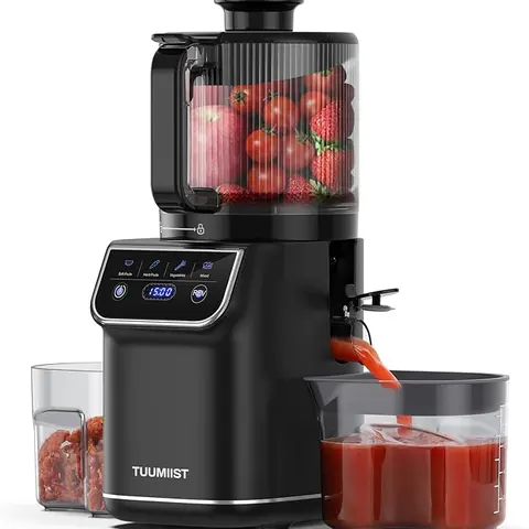 TUUMIIST Cold Pressed Juicer - Kitchen Appliances, 6.5 in Wide Chute Touchscreen Juicer Machine or 7 in Wide Chute Corded Manual Extractor, Whole Fruits, 30% Higher Yield Slow Masticating, 100oz/120oz Large Capacity, Silent, Easy to Clean, Gift,techvibes