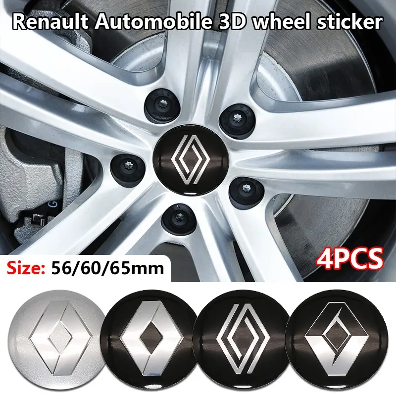 Renault Wheel Center Cap Emblem Cover Set, Car Logo Decoration Accessories, Replacement HUB Caps for All Models, Exterior Modification Parts