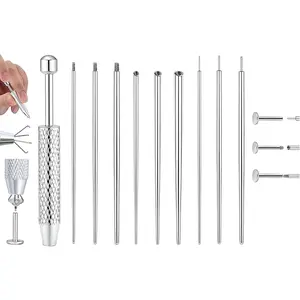 Piercing Taper Ball Grabber Tool for Changing Jewelry - 14G 16G 18G 20G Piercing Taper Flat Back Earring Applicator Tool Threadless Insertion Pin Body Jewelry Stretching Kit for Ear/Nose/Navel/Nipple/Lip/Eyebrow/Tongue