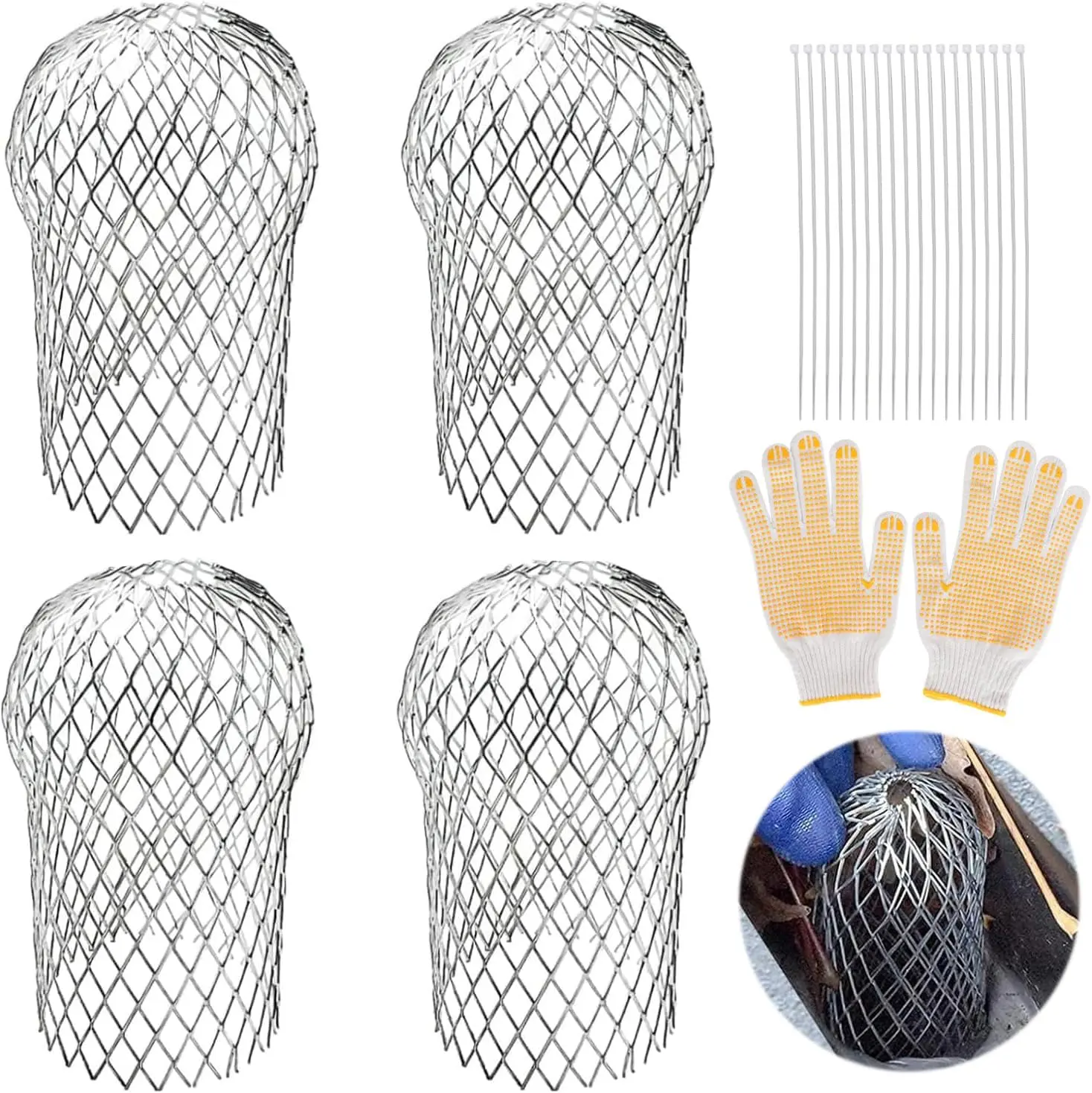 3.5 Inch Width Aluminum Gutter Downspout Guards, Cost-Effective Expandable Leaf Filter Strainers, Long-Lasting Easy-Install Home Improvement Protectors That Prevents Blockage