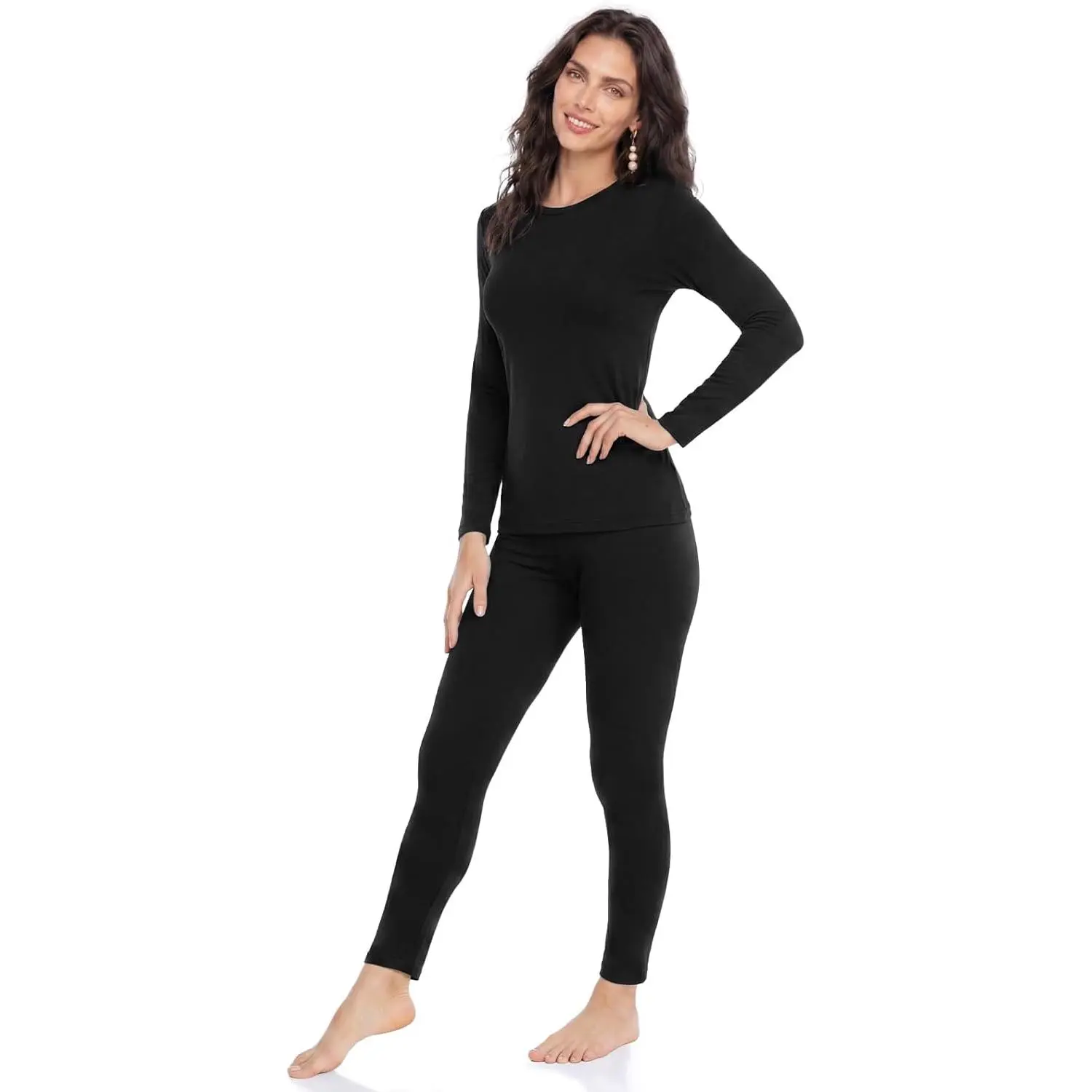 WEERTI - Thermal Underwear for Women Tiktokshopbacktoschool Long Johns Set Fleece Lined Winter Cold Weather, Warm Long Sleeve Top & Leggings, Moisture-Wicking, Heat Retention Without The Bulk, Ideal For Skiing, Outdoor, Sohochic Lounge Set Day Fabric