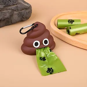 2pcs Funny Pet Paws Poop Bag Pick Up Tool, Portable Silicone Waste Bag Dispenser with Storage, Ideal for Walks and Travel, Perfect Gift for Pet Owners