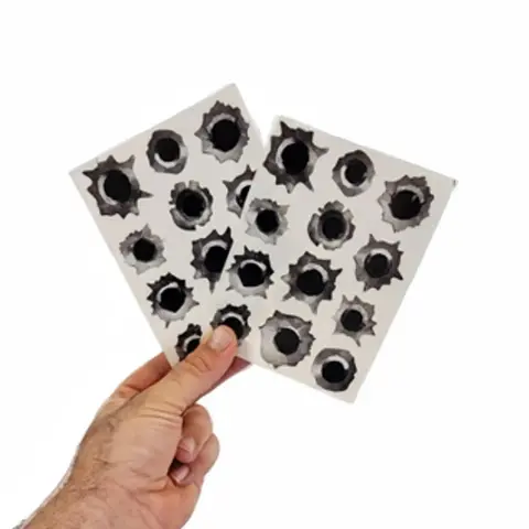 Decals by Haley pack of Bullet Hole Stickers ultra-realistic fake bullets - Safe for veicle paint - bullet hole stickers laptop car truck auto body scratch and dent cover prank funny gun shot sticker fake bullet shot stickers
