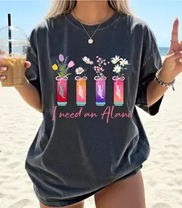 I Need An Alani Shirt, Floral Energy Drink Tee, Summer Vibes Shirt, Trendy Vacation T-Shirt, Cute Alani Lover Gift T-shirt, Hoodie and Sweatshirt