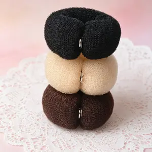 3Pcs Retro Mesh Bun Maker, Hollow Out With Button, Easy Hairstyle Styling, Fashion Hair Accessories, Scrunchies For Hair