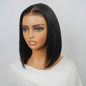 Asteria Hair 7x4 Ready To Go Straight Bob Wig Pre Cut Lace Front Bob Wig Human Hair Glueless Wig