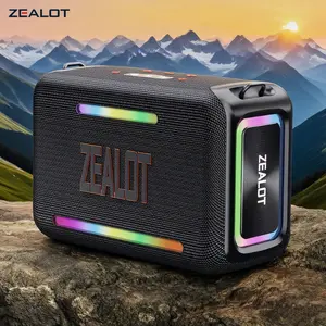 ZEALOT 120W Waterproof Bluetooth Speaker, Portable with Shoulder Strap & RGB Lights, HiFi Stereo Bass for Party/Camping/Pool/Gym, TWS/EQ & Mobile Power Bank with PD Fast Charge