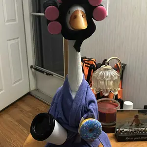 Easter Bunny Porch Goose Outfit for 23 inch Plastic Cement Goose, Easter Egg Porch Goose Costume Lawn Goose Clothes