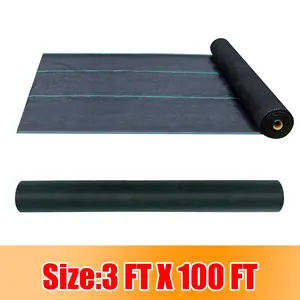 SUNNYGLADE 3FTx100FT Weed Barrier Fabric 5oz Premium Garden Landscape Fabric Heavy Duty Easy Setup Ground Cover for Yard Garden Flower Bed Outdoor Project Black High Density Polypropylene Material - Vegetable Patch with Supplier Warranty - Plants