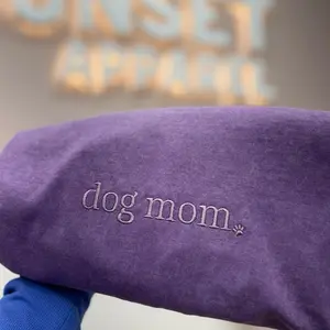 Embroidered Dog Mom Unisex Acid Wash Minimalist Vintage Tshirt