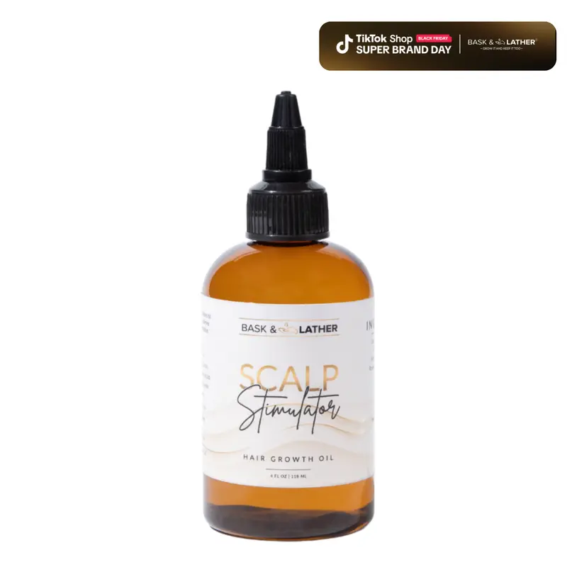 JUMBO Scalp Stimulator Hair Growth Oil – Lightweight Rosemary & Mint Blend for Thicker, Fuller Hair, Alopecia Support & Hair Regrowth | Stimulates Roots & Nourishes All Hair Types by Bask & Lather
