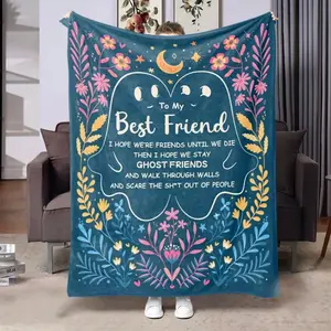 One piece of printed gift blanket, shawl, lap blanket for good friends and besties. Comfortable soft digital print plush blanket. The best friend's gift for sisters, good friends and besties on birthdays and ChristmasOne piece of printed gift blanket