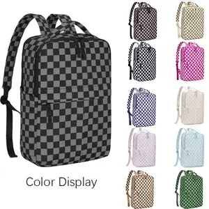 New High-Quality Checkerboard Large Capacity Backpack, Water-Resistant Comfortable Durable Travel Backpack Luggage Bag, with Dedicated Laptop Compartment and Multiple Storage Compartments, Suitable for Daily Commuting, Work, School, Shopping YM29