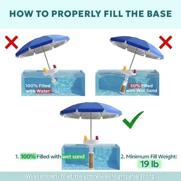 PoolBar floating pool umbrella with bar and friends in pool