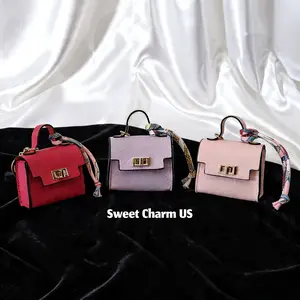 【Mother's Day Gifts】3-Piece PU Leather Mini Square Bag Pendant Keychains, Waterproof Portable High-Quality Accessories with Colorful Straps, Multiple-Use Cute Car Keychains & Bag Charms, Multiple Uses