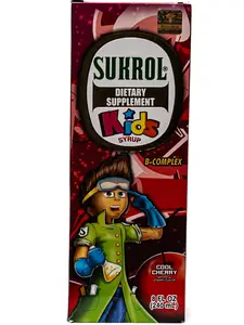 Sukrol  Cherry Syrup 240 mL - B-Complex Vitamins for Energy & Well-being - Daily Vitamin Supplement Fitness outdoorfun