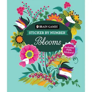 Brain Games - Sticker by Number: Blooms (24 Images to Sticker): Includes 2 Foil Sticker Sheets to Complete Each Image! Paperback – January 29, 2025