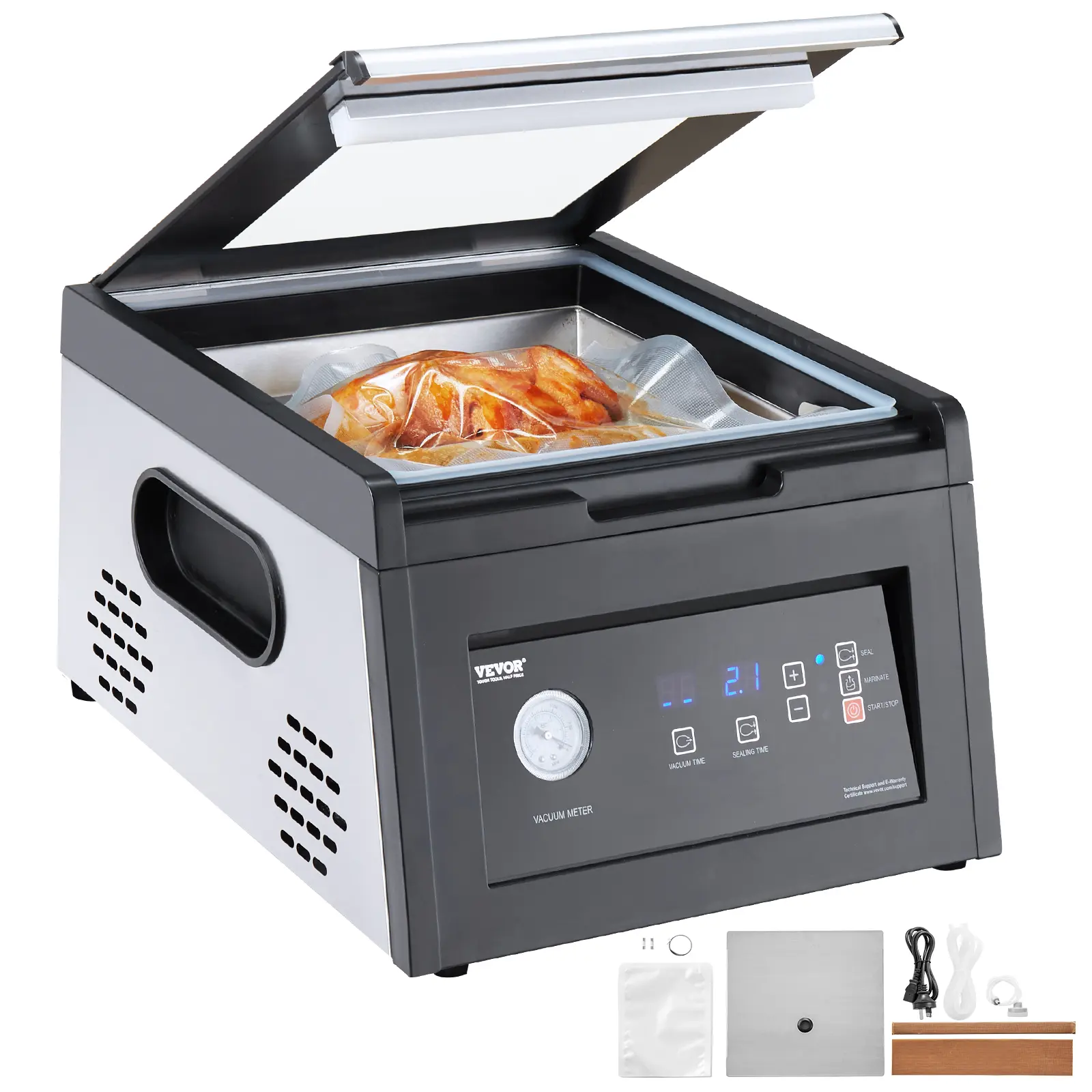 Spring new arrivals Chamber Vacuum Sealer, 380W Vacuum Pump Power, Vacuum Packing Machine for Wet Foods, Meat, Compact Design with 11.5" Sealing Length, Ideal Commercial Vacuum Sealer for Professional and Home Use