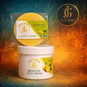 Jolie Grimmel Skin Brightening Face Cream & Soap Set of (2) with Natural Lemon Citrus for Radiant Glow