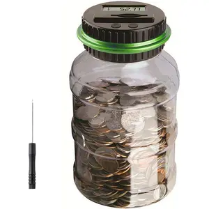 Digital Counting Money Jar Digital Coin Counter with LCD Display Large Capacity Money Saving Box for Kids Adults as Gift on Christmas Birthday (Green)