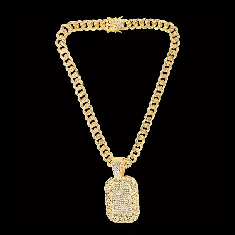 American Fashion Military Cuban Chain Necklace for Boys, with Gift Box