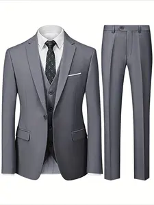 2pcs Classic Suit Set- Men's Formal Wear- High Quality, Comfortable Fit, Stylish Jacket and Pants Combo for Weddings, Parties, Formal Events, Business Meetings, and Special Occasions
