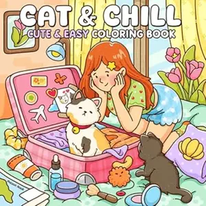 Cute & CHILL: Coloring Book for Adults and Teens, Relaxing Cat Scenes, Stress Relief, Therapeutic Activity, Perfect for Adult Coloring, Ideal Gift for Cat Lovers