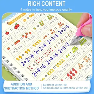 4pcs/pack Reusable Handwriting Practice Copybook Set  Improve Writing Skills with Comfy Tracing, Sight Words, Grooves